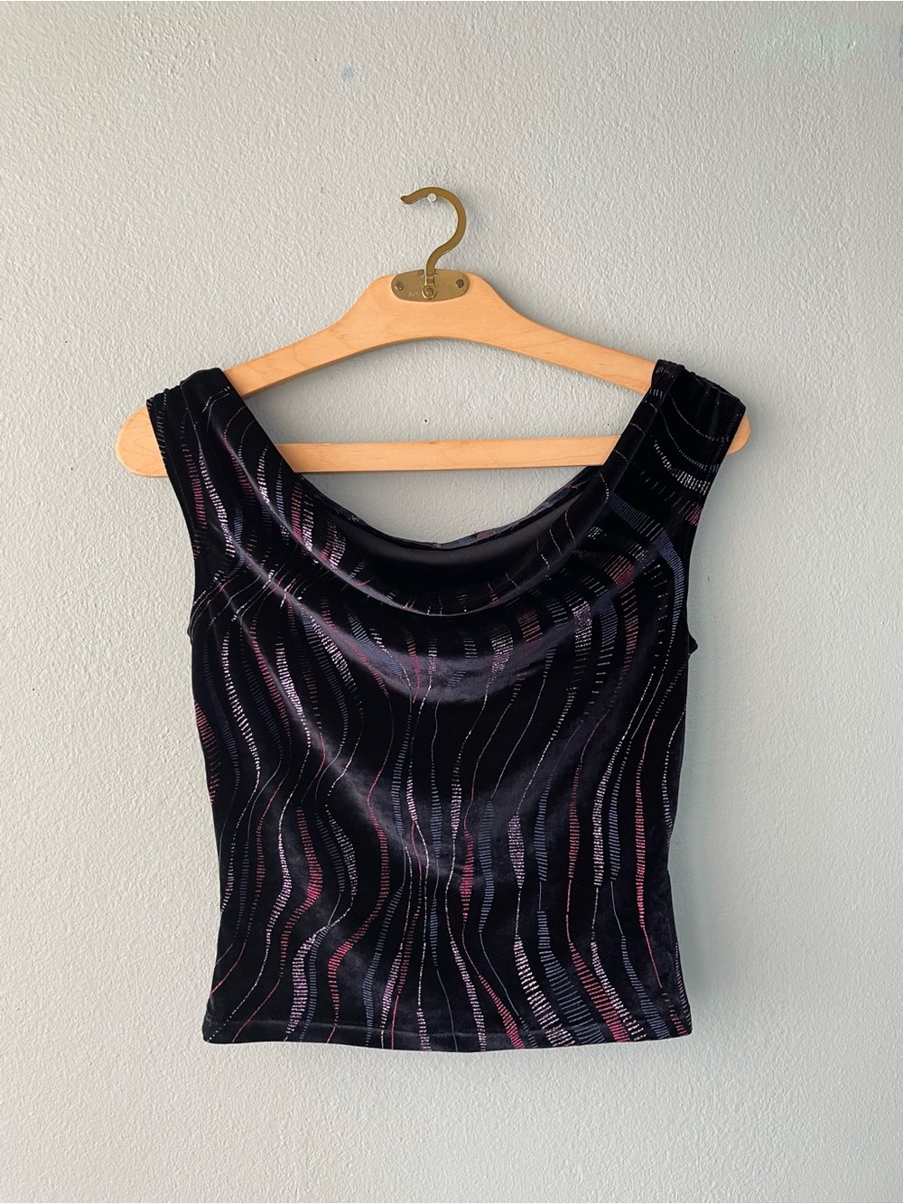Star CCC | Vintage 90s Y2k Whimsigoth Bratz Velvet Glitter Slouchy Tank Blouse